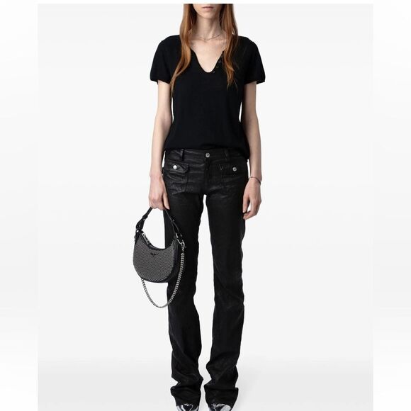 $298 Zadig&Voltaire Celsy cashmere top NEW XS - Picture 1 of 13